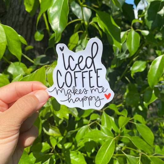 Iced Coffee Makes Me Happy Sticker