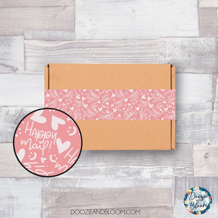 Pink Happy Mail -  Stickermule Packaging Tape Design