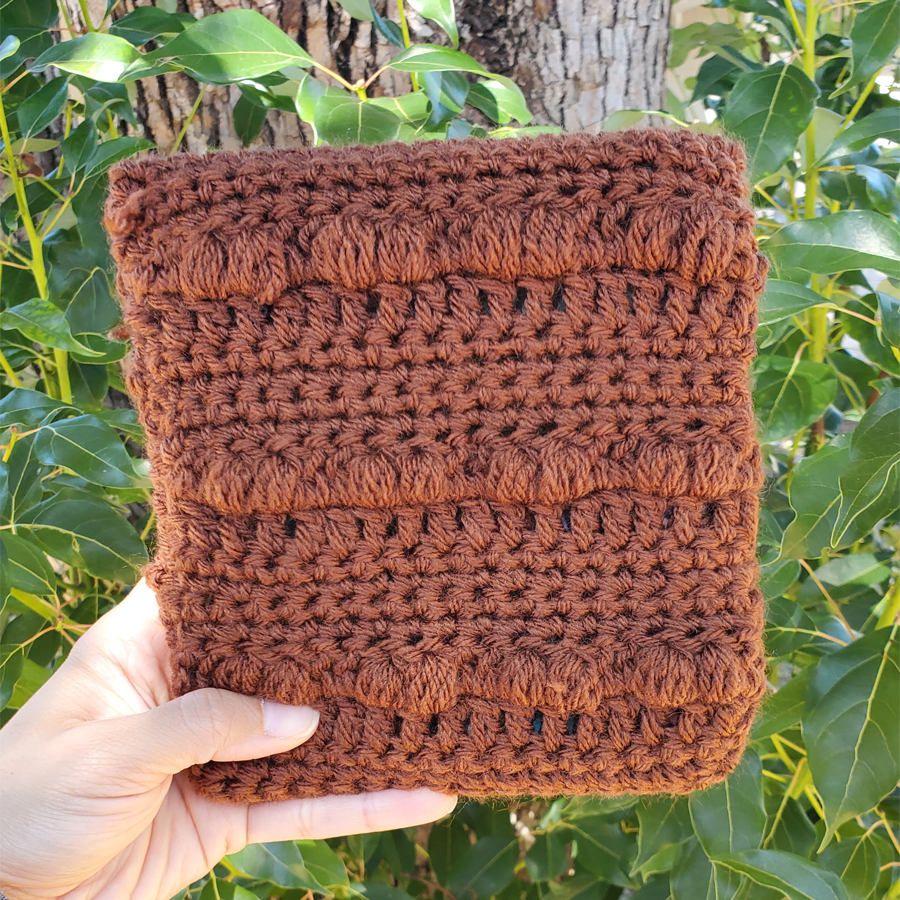 Crochet Sleeve - Chestnut (Small)